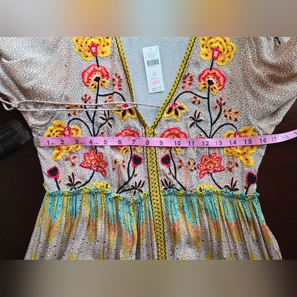 NWT Bhanuni by Jyoti for Anthropologie • Embroidered & Beaded Maximalist Maxi 0P - Picture 13 of 16